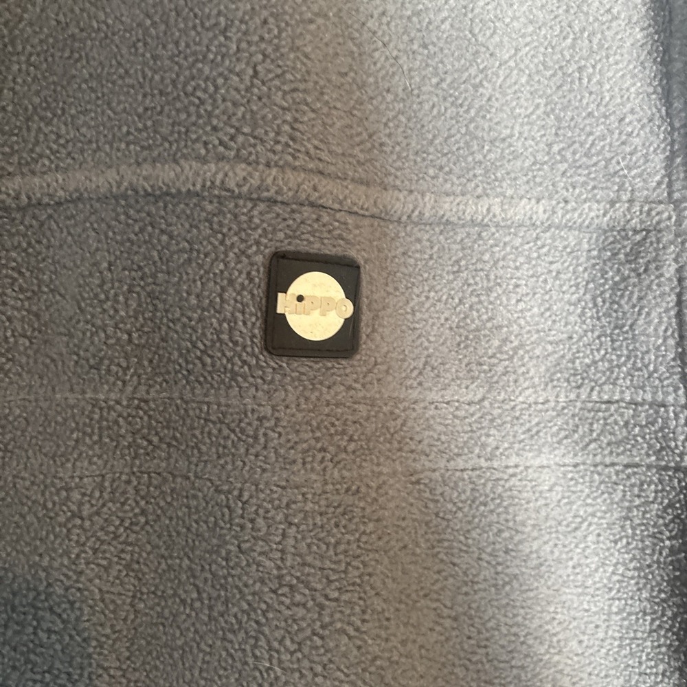 HIPPO Fleece Vest Gray Heathered Full Zip Pockets Logo Men's Size XL VTG - Picture 3 of 12